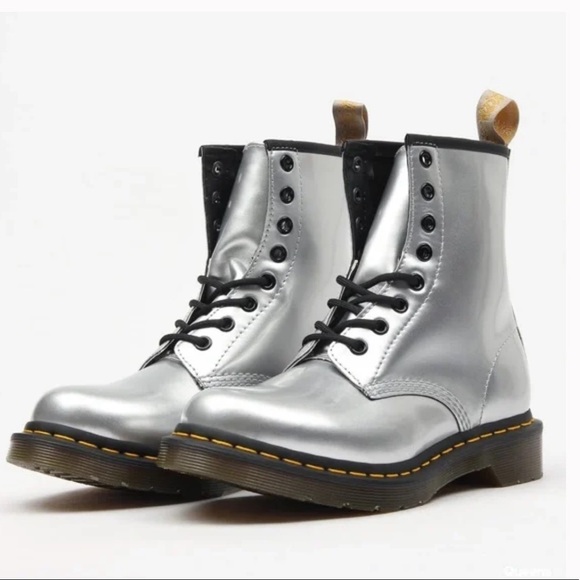 Dr. Martens 1460 Vegan Silver Metallic Chrome Boot